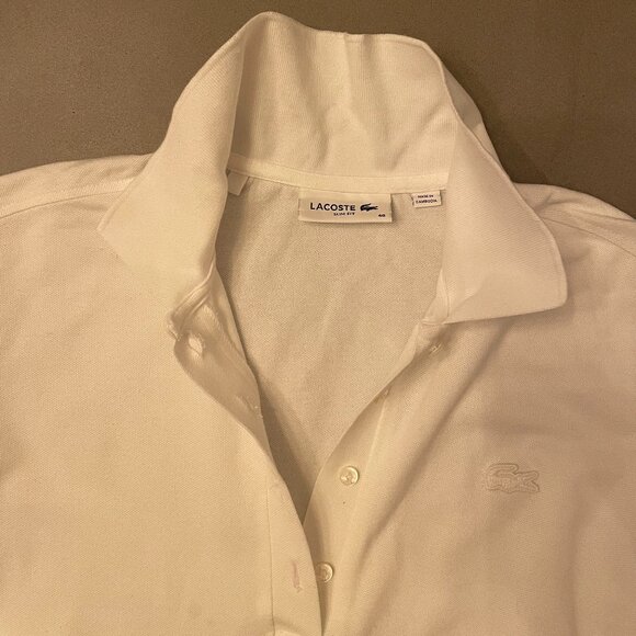 Lacoste White/White Polo Short Sleeve - Picture 4 of 6